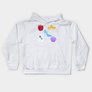 Princess Watercolor Symbols Kids Hoodie